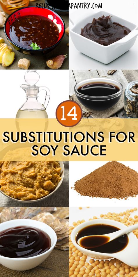 Soy sauce is a common ingredient in Asian cooking and other recipes that adds a rich, salty, umami flavor. Soy sauce contains soy and wheat, so many people avoid it for dietary concerts. You can easily use one of these 15 soy sauce substitutes in many of your recipes, many of which are gluten free and soy free. Although none of these substitutes will be an exact match, they will work in a pinch. Click through to get 15 awesome substitute for soy sauce!! #soysubstitute Substitute For Soy Sauce, Pantry Staple Meals, Chinese Sauce Recipe, Homemade Soy Sauce, Staple Meals, Substitute Ideas, Soy Sauce Substitute, Soy Sauce Alternative, Recipes With Soy Sauce