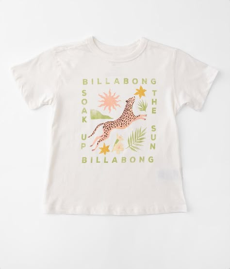 Girls - Billabong Better Than Basic T-Shirt - Girl's T-Shirts in Salt Crystal | Buckle Amazon Shirts, Leopard Graphic, Summer Needs, Billabong Girls, Sun Graphic, Bday List, Summer Board, Bday Wishlist, Summer Foods