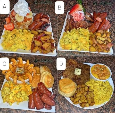 At Home Meals Dinners, Couples Breakfast Ideas, Soul Food Breakfast Plates, Breakfast Ideas To Sell, Breakfast Presentation Ideas, Cooking For My Man, Big Breakfast Ideas Families, Pretty Food Breakfast, Anniversary Breakfast Ideas