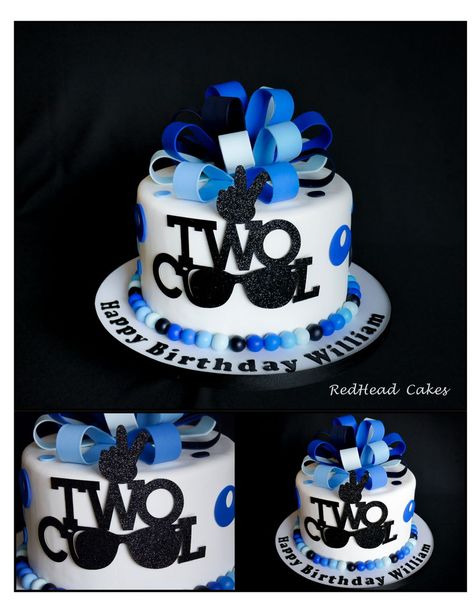 Two Cool Birthday Cake, Two Cool Cake, Cool Birthday Cake, Gum Paste Bow, Two Cool Birthday, 2nd Birthday Party For Boys, 2nd Birthday Boys, Two Cool, Boy Birthday Party Themes