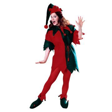 Women's Elf Tunic Costume Set Red Elf Tunic, Tunic Costume, Christmas Elf Costume, Ladies Fancy Dress, Green Costumes, Hippie Party, Elf Shoes, Santa Dress, Elf Costume