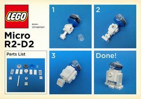 LEGO: Micro R2-D2 Instructions | Please try to make it becau… | Flickr Lego Machines, Lego Building Instructions, Lego Micro, Construction Lego, Micro Lego, Lego Diy, Lego Activities, Amazing Lego Creations, Lego Trains