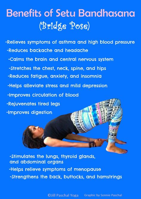 Benefits of bridge pose Bridge Pose Benefits, Yoga Bridge, Restorative Yin Yoga, Insomnia Help, Asthma Symptoms, Bridge Pose, Belly Dancing, Yin Yoga, Yoga Asanas