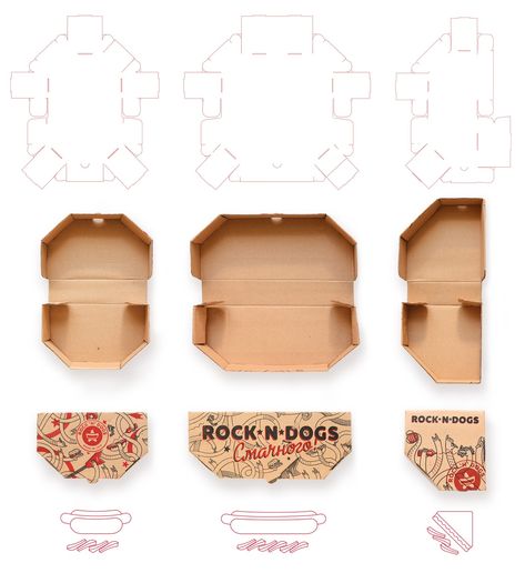 Hot Dog Packaging, Takeaway Food Packaging, Box Dieline, Food Delivery Packaging, Packaging Dielines, Sandwich Packaging, Project School, Takeaway Packaging, Product Label Design