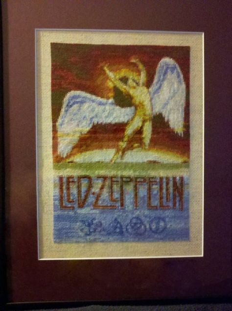 Greatest Rock Bands, Swan Song, Stitch Pictures, Cross Stitch Pictures, Rock Groups, Dmc Floss, Cross Stitching, Led Zeppelin, Zeppelin