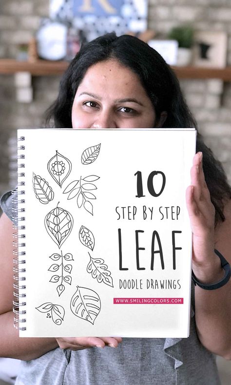 10 Leaf Drawing Step by Step Tutorials - Smiling Colors Leaf Drawing Step By Step, Easy Leaf Drawing, Leaf Doodle, Draw Leaves, Trin For Trin Tegning, Different Leaves, Beautiful Pencil Drawings, Kunstjournal Inspiration, Leaves Doodle