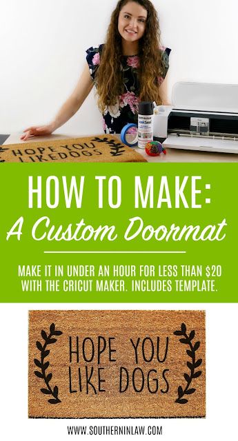 How to Make a Custom Doormat with the Cricut Maker - DIY Painted Doormat Tutorial Painted Doormat, Diy Doormat, Budget Friendly Diy, Door Mat Diy, Make A Door, Christmas Crafts To Sell, Cricut Explore Projects, Custom Doormat, Personalized Door Mats