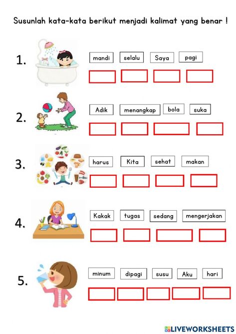 Math Fractions Worksheets, School Study Ideas, Kindergarten Reading Worksheets, Kids Worksheets Preschool, English Worksheets For Kids, Bahasa Melayu, Smart Parenting, Preschool Age, 1st Grade Worksheets