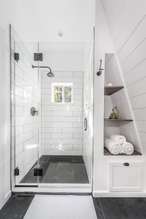 These Small Bathroom Before and Afters Will Make Your Jaw Drop Bathroom Renovation Cost, Bathroom Projects, Bath Renovation, Renovation Costs, Attic Bathroom, New Toilet, Attic Renovation, Budget Bathroom, Dream Bathrooms