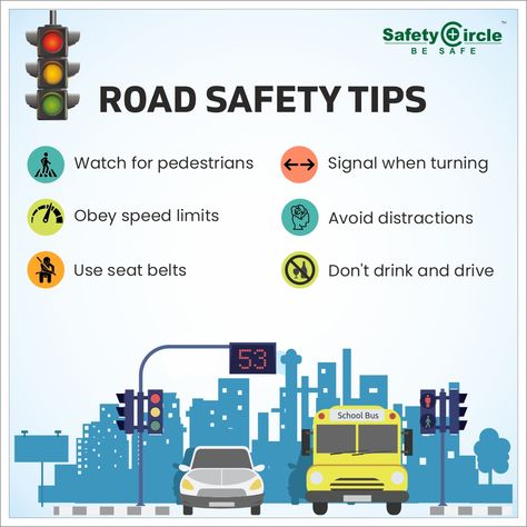 Driving Safety Posters, Road Safety Tips, Fire Safety Poster, Road Safety Poster, Checklist Ideas, Learn Car Driving, Driving Basics, Bus Safety, Health And Safety Poster