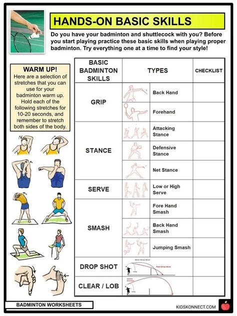 Badminton Facts, Worksheets, History & Rules For Kids Badminton Exercise At Home, Badminton Stretches, Badminton Exercise Training, Badminton Training Workout, Badminton Workout Exercise, Badminton Workout, History Of Badminton, Badminton Exercise, Badminton Serve