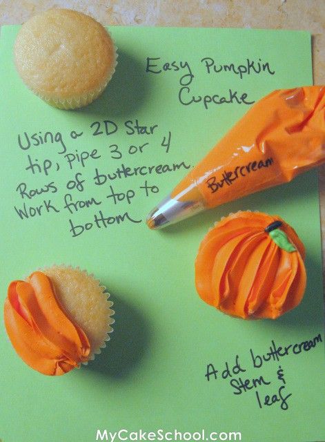 Decorate a pumpkin cupcake...and more. Pasteles Halloween, Pumpkin Cupcake, Cupcake Tutorial, How To Make Pumpkin, Pumpkin Cupcakes, Cute Cupcakes, Fall Treats, Halloween Cupcakes, Easy Pumpkin