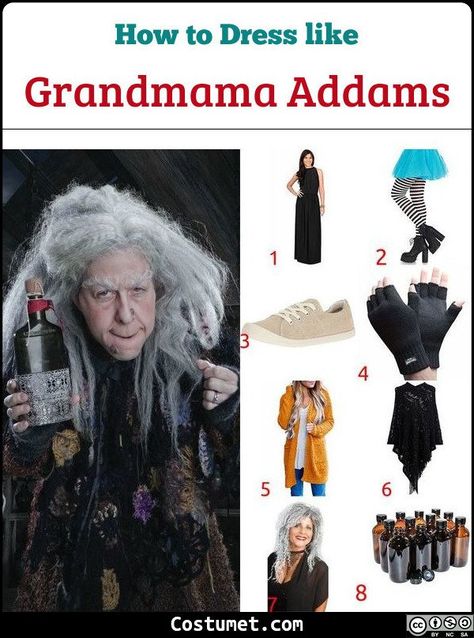 Grandmama Addams Costume Adams Family Costume, Addams Family Halloween Costumes, Adams Family Halloween, Addams Family Halloween, Grandma Costume, Family Costumes Diy, Addams Family Theme, Halloween Classroom Decorations, Addams Family Musical