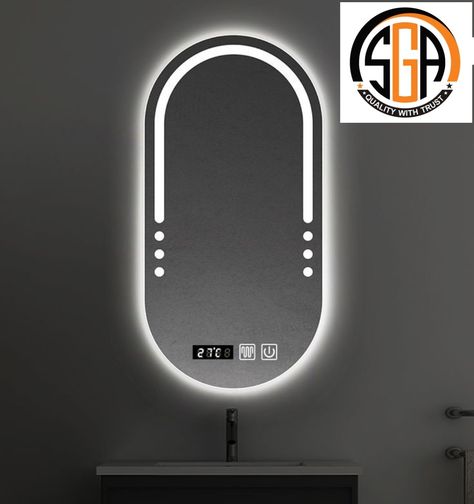 Infinity Mirror Diy, Modern Mirror Design, Backlit Bathroom Mirror, Fancy Mirrors, Glass Etching Designs, Window Glass Design, Bathroom Mirror Design, Frosted Glass Design, Colorful Borders Design