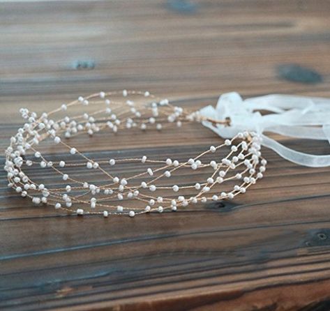 Wedding Hair Bands, Ribbon White, Vintage Wedding Hair, Pearl Vintage, Bridal Headpiece, Rhinestone Wedding, Wedding Headband, Lace Ribbon, Hair Bands