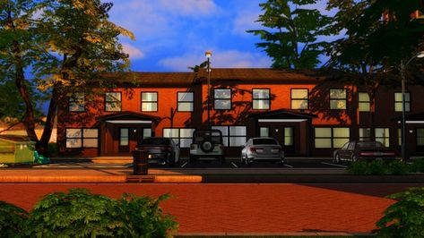 [MJ] - Riverside Place - New Build [40x30] | Patreon Hood Apartment, Sims 4 Patreon, Sims 4 Black Hair, Sims 4 Build, Southern Home, Apartment Complexes, Sims 4 Houses, New Build, New Builds