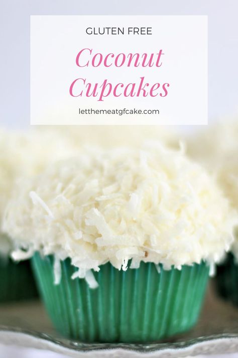 Gluten Free Coconut Cake, Coconut Cupcake Recipes, Cupcakes Gluten Free, Gluten Free Cupcake Recipe, Gluten Free Cupcakes Vanilla, Gluten Free Easter, Coconut Filling, Easy Gluten Free Desserts, Coconut Frosting