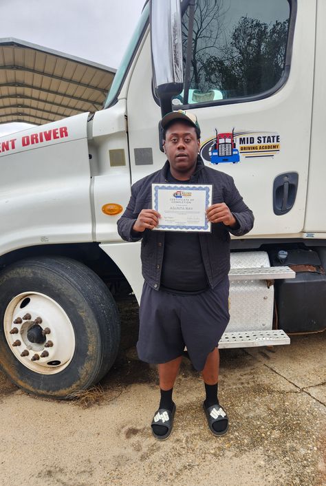 Take the risk or lose the chance! Congratulations Mr. Ray of Brundidge, Alabama on seizing your opportunity and obtaining your CDL. www.midstatedrivingacademy.com Thank you for letting Mid State help you along the way. #midstate #Midstatedrivingacademy #thingstodoinmontgomery #cdl #trucking #truckdriver #trucker #trucks #truckerlife #cdllife #cdldriver #truck #truckinglife #freightliner #truckdrivers #transportation #trucklife #bigrig #truckerslife #cdljobs Ira Strum Truck Driver, Truck Certificate, Austin Miller, Driver Film, Trucks For Sell, Old Man Pictures, Fridge Photos, William Collins, Steve Burton