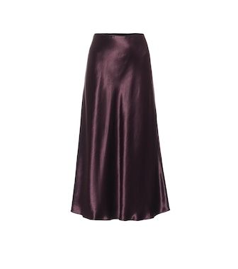 Max Mara - Leisure Alessio satin midi skirt - mytheresa.com Step Team, Hex Girls, Satin Maxi Skirt, Buy Skirts, Purple Skirt, Satin Midi Skirt, Purple Satin, Romantic Look, Satin Skirt