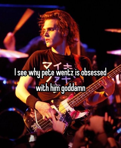 Mikey Way And Pete Wentz, Mikey Way Side Profile, Petekey Memes, Pete Wentz And Mikey Way, Mikey Way Wallpaper, Mcr Whisper, Mcr Quotes, Emo Culture, Mcr Memes