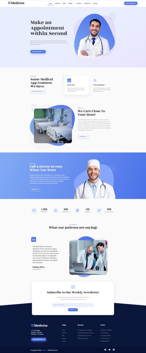 Medisine - Medical Elementor Template Kit Medical Websites, Marketing Dashboard, Medical Website Design, Medical Marketing, Medical App, Medical Business, Medicine Book, Medical Design, Pitch Deck