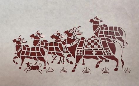 Sanghi Art, Sanji Art, Sanjhi Art, Jamdani Motifs, Indian Cow, Paper Border, Spiritual Paintings, Paper Cutout Art, Ceiling Art