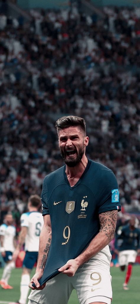 Giroud Olivier, Giroud France, France National Football Team, France Wallpaper, Olivier Giroud, Cristiano Ronaldo Wallpapers, Team Wallpaper, Sports Graphic Design, Football And Basketball