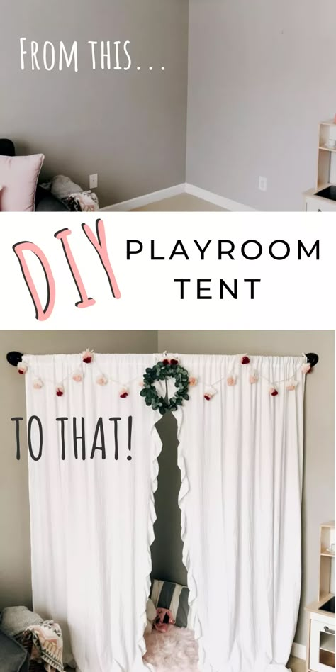 Playroom Tent, Diy Kids Tent, Girls Tent, Diy Tipi, Diy Playroom, Girls Playroom, Ikea Kids, Dekorasi Kamar Tidur, Room Kids