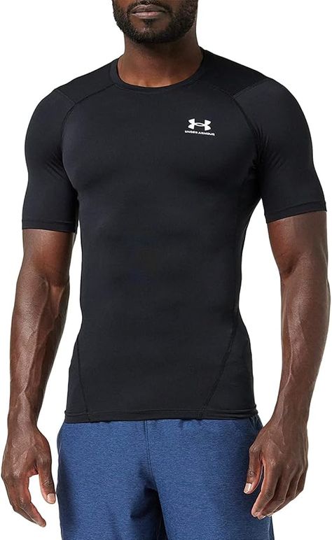 Under Armour Men's HeatGear Compression Short-Sleeve T-Shirt Compression Shirt Men, Sleeve Construction, Compression Shirts, Men's Fitness Motivation, T Shirt Design Template, American Football Jersey, Under Armour Sweatshirt, Men's Muscle, Compression Shirt