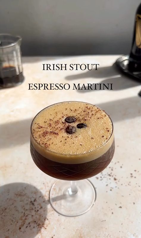 Irish Stout Espresso Martini — Join Jules Join Jules, Espresso Martini Recipe, Unique Cocktails, Espresso Beans, Beer Cocktails, Coffee Cocktails, Chocolate Shavings, Espresso Martini, Not Me