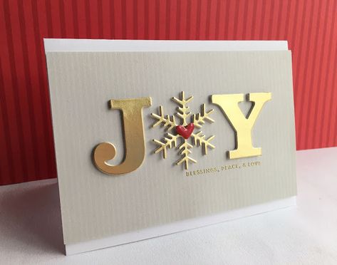 Joy Cards Handmade, Joy Cards Christmas, Joy Christmas Cards Handmade, Cas Christmas Cards Handmade, Simon Says Stamp Christmas Cards, Christmas Cards With Snowflakes, Card Making Christmas, Christmas Card Cricut, Snowflake Christmas Cards