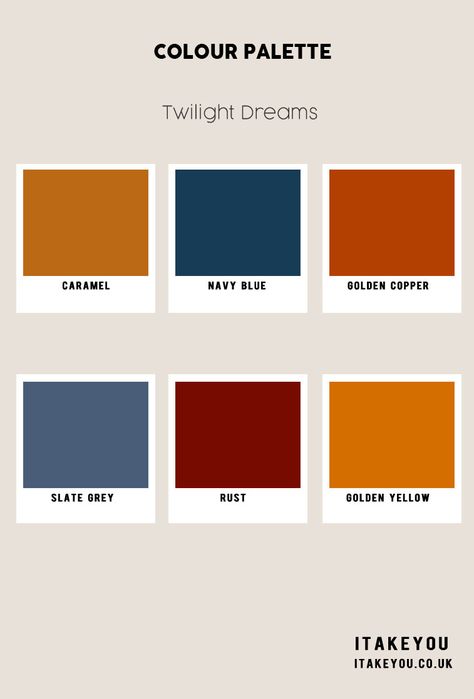 navy blue and rust color combo, autumn color palette, fall colors Transformation Painting, Colour Scheme Ideas, Color Palette Fall, Blue Living Room Color, Hot Color Palette, Navy Color Palette, Autumn Color Palette, Color Palette Living Room, Navy Blue Living Room