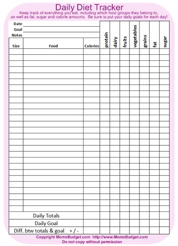 Daily Diet Log Worksheet Printable - Free Worksheet Calorie Counting Chart, Food Calorie Chart, Calorie Chart, Weight Tracker, Food Tracker, Food Log, Calorie Counter, Daily Goals, Fat Loss Diet