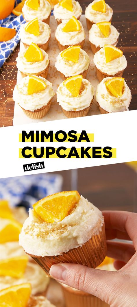 Mimosa Cupcakes, Boozy Cupcakes, Alcoholic Desserts, Boozy Desserts, Cupcake Recipe, Celebrate Life, Baking Cupcakes, Dessert Cupcakes, Ideas Family