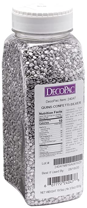 Amazon.com: Decopac Confetti Silver Quins Sprinkles 19.5 oz : Grocery & Gourmet Food Edible Diamonds, Pokemon Platinum, Gourmet Food Store, Edible Pearls, Luster Dust, Edible Glitter, Mica Powder, Gourmet Food, Food Store