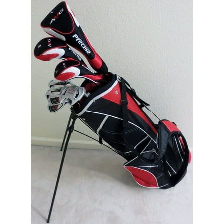 Brand New Tall Mens Right Handed Complete Golf Set. If you are a taller guy and looking for a great set that will actually fit you, then look no further. All clubs in this set are 1 inch longer than standard mens length, and perfect for a taller golfer.... buying a set off the rack that is standard length makes the game even more difficult when you are a taller man, having to hunch over each shot, and developing bad swing habits along the way. You will not have to worry about that with this set as these clubs are designed to fit your height. Set This Set has everything you need to hit the course. Set features all Oversized Clubheads for maximum forgiveness on mishit shots, including 460cc Technologically advanced 10.5 Degree Driver, 16 Degree 3 Wood, and 21 Degree Hybrid. This technologica Best Golf Clubs, Golf Club Sets, Golf Irons, Golf Set, Professional Bag, Golf Training, Fitness Club, Golf Tips, Mens Golf