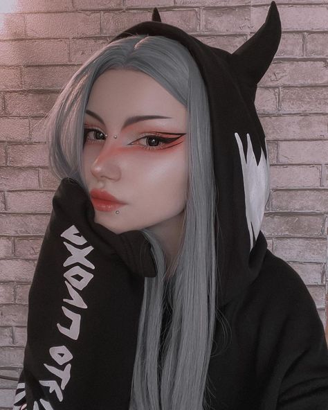 Egirl Makeup Looks, Manga Makeup, Wolf Makeup, Fox Makeup, Halloweenský Makeup, Vampire Bride, Anime Makeup, Graphic Makeup, Halloween Makeup Inspiration