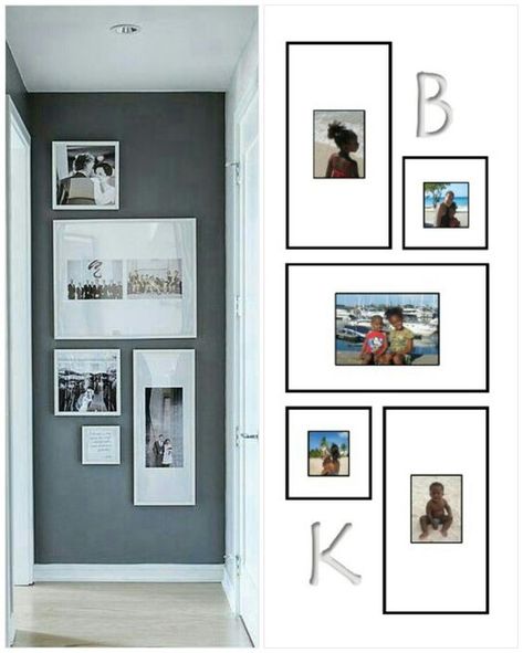 Wedding Photo Wall Display, End Of Hallway, Interior Hallway, Wedding Photo Walls, Family Gallery Wall, Photo Wall Display, Gallery Wall Layout, Photo Wall Decor, Hallway Designs