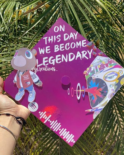 Kanye West Graduation Cap Ideas, Graduation Cap Designs Kanye West, Brent Faiyaz Graduation Cap, Rap Graduation Cap, Graduation Kanye West, Kanye Graduation Cap, Quotes For Graduation Caps, High School Graduation Pictures, Grad Hat