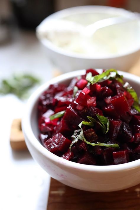 Beet Bruschetta with Goat Cheese and Basil | Feasting At Home Bruschetta With Goat Cheese, Dal Fry Recipe, Chicken Masala Recipe, Easy Delicious Appetizers, Feasting At Home, Dal Fry, South Indian Style, Chana Dal, Beet Recipes