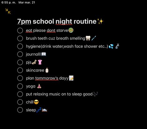 Night Routine Checklist, Routine List, School Night Routine, School Night, Night Routine, Relaxing Music, Good Sleep, Face Wash, Morning Routine