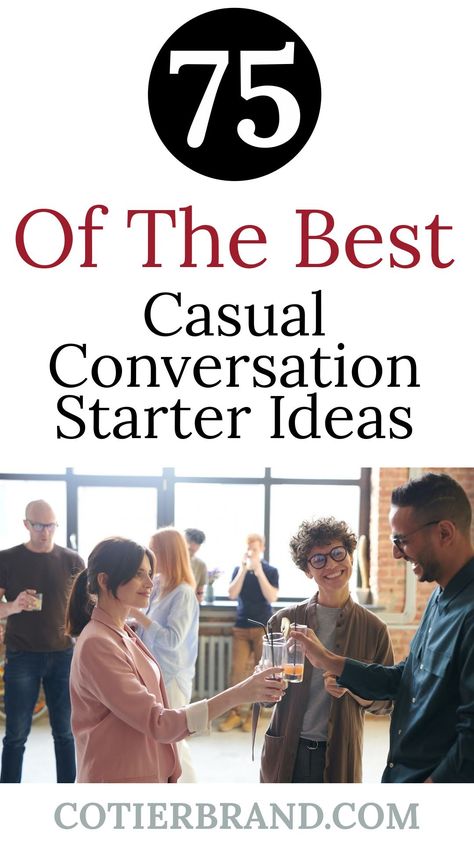 If you're looking for some of the best casual conversation starters to help you prepare for your next event, you've come to the right place! We've compiled interesting conversation starters for dinner parties, weddings, engagement parties and more! #conversationstarters #goodconversationstarters #funconversationstarters #interestingconversationtopics conversation starters // good conversation starters // fun conversation topics Casual Conversation Starters, Fun Conversation Topics, Interesting Conversation Starters, Dinner Party Questions, Good Conversation Starters, Starters For Dinner, Dinner Conversation Starters, Funny Conversation Starters, Family Conversation Starters