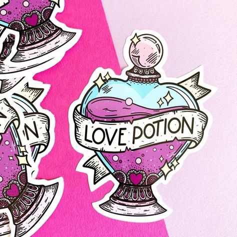 Love Potions, Valentine Art Projects, Harry Potter Potions, Bottle Drawing, Bottle Tattoo, Spooky Tattoos, Witchy Wallpaper, Potter Art, Harry Potter Drawings