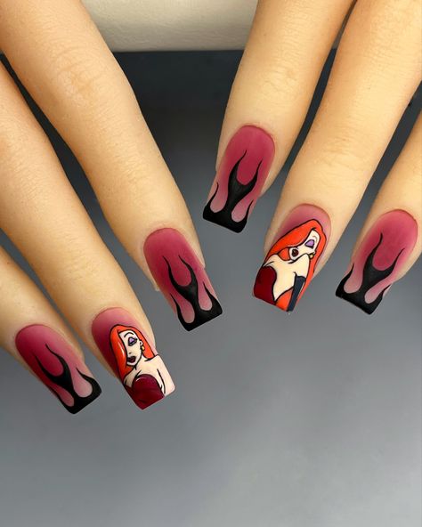 Nail art Jessica rabbit ongles nail inspi nail design animé ongles Jessica Rabbit Nails, Roger Rabbit, Im A Lady, Jessica Rabbit, Valentines Nails, Long Acrylic Nails, Acrylic Nail Designs, Nail Inspo, Acrylic Nails