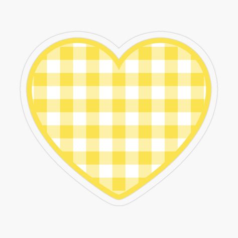 Get my art printed on awesome products. Support me at Redbubble #RBandME: https://www.redbubble.com/i/sticker/Yellow-Gingham-Pattern-by-Ayoub14/109232339.O9UDB?asc=u Yellow Journal Stickers Printable, Yellow Printable Stickers, Yellow Stickers Aesthetic, Scrapbook Stickers Printable Yellow, Yellow Gingham, Yellow Heart Sticker, Yellow Aesthetic Pastel, Sticker Design Inspiration, Baby Girl Scrapbook