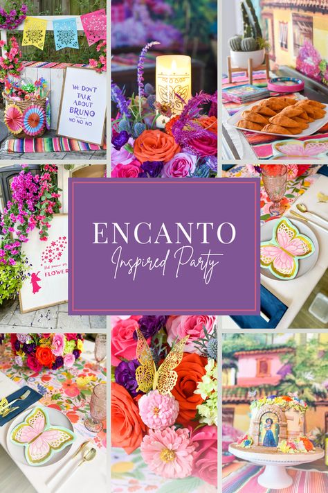 Diy Encanto Backdrop, Encanto Theme Wedding, Encanto Birthday Table Decor, Encanto Inspired Birthday Party, Encanto Fourth Birthday, Encanto Two Year Old Party, Encanto Table Setting, Encanto Bday Party, Encanto Second Birthday Party