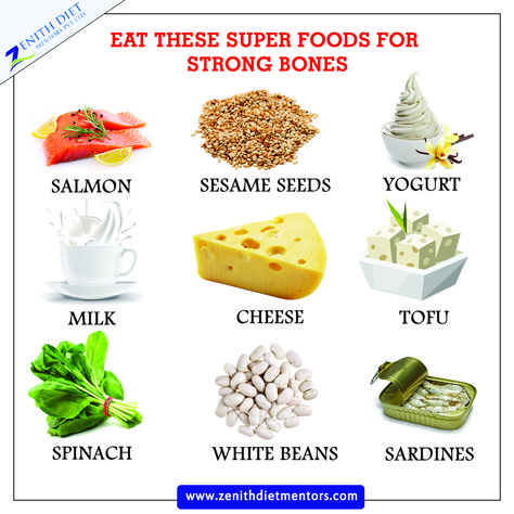 Get more calcium and vitamin D by eating these superfoods for strong bones. Intake of these foods will make your bones stronger & also makes you feel healthy. #zenithdietmentors #bones #calcium Food For Strong Bones, Calcium And Vitamin D, Feel Healthy, Yogurt Milk, Super Foods, Strong Bones, Milk And Cheese, White Beans, Delhi Ncr