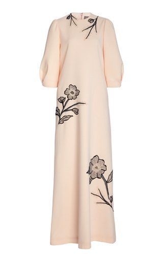 Rose Fashion, Embroidered Wool, Embroidered Maxi Dress, Lela Rose, Dress Hats, Ladies Dress Design, Dress Vintage, Moda Operandi, Fancy Dress