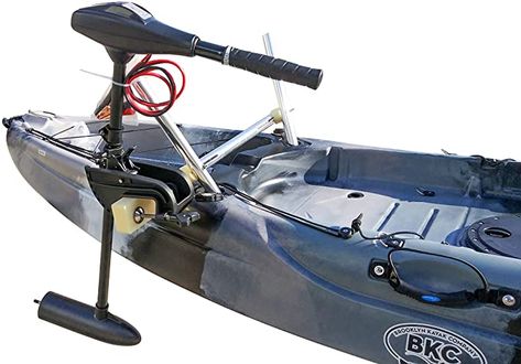 Kayak Trolling Motor Mount, Motorized Kayak, Kayak Motor, Kayak Trolling Motor, Trolling Motor Mount, Kayak Fishing Setup, Kayak Cart, Crappie Fishing Tips, Fishing Pole Holder