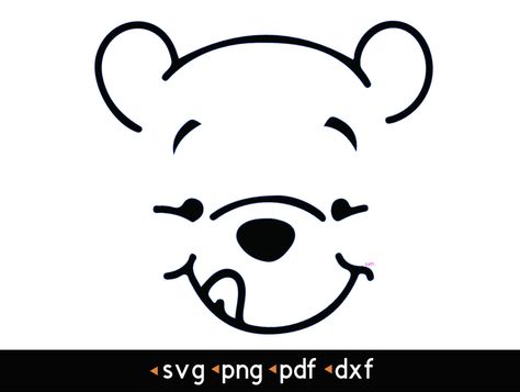 Winnie The Pooh Face Svg, Winnie The Pooh Silhouette Svg, Small Svg Designs, Winnie The Pooh Cricut Projects, Disney Silhouettes Svg, Disney Svg Free Files, Cricut Vinyl Ideas, Winnie The Pooh Silhouette, Silhouettes Disney